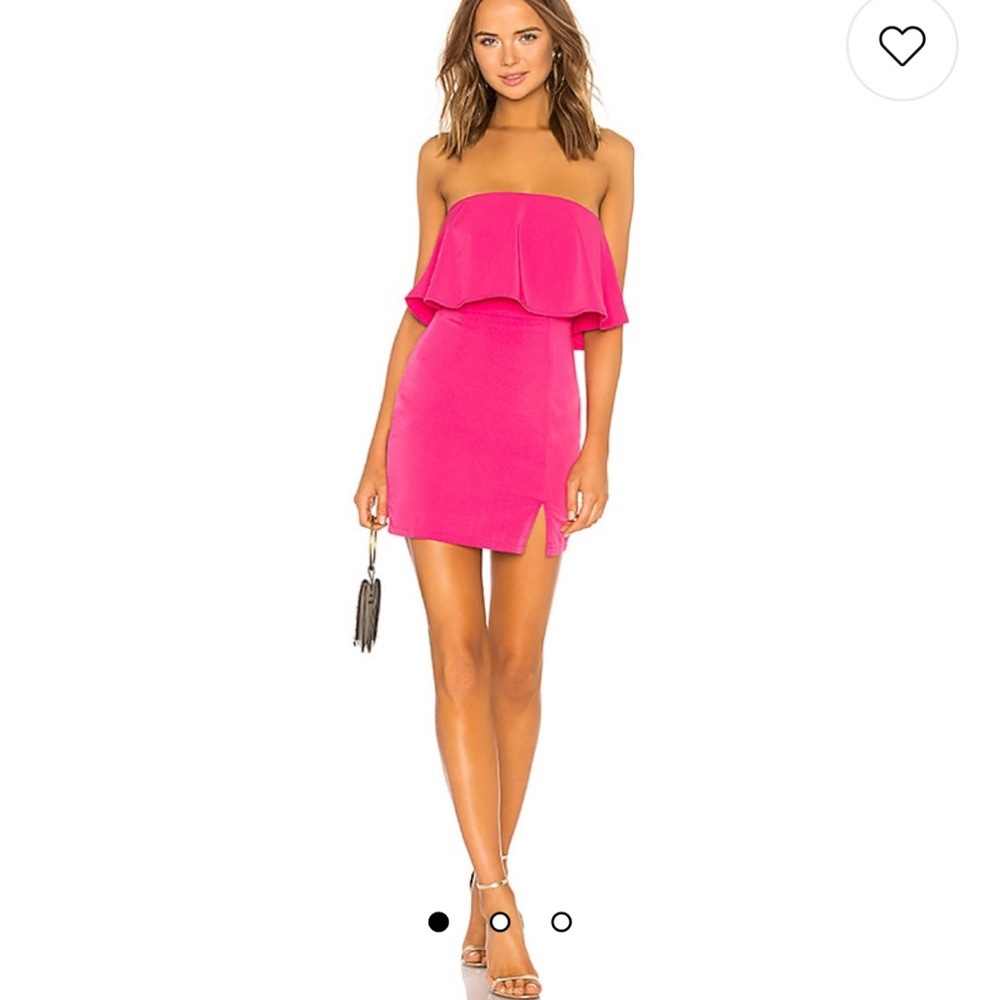 Catalina Hot Pink Strapless Ruffle Mini Dress